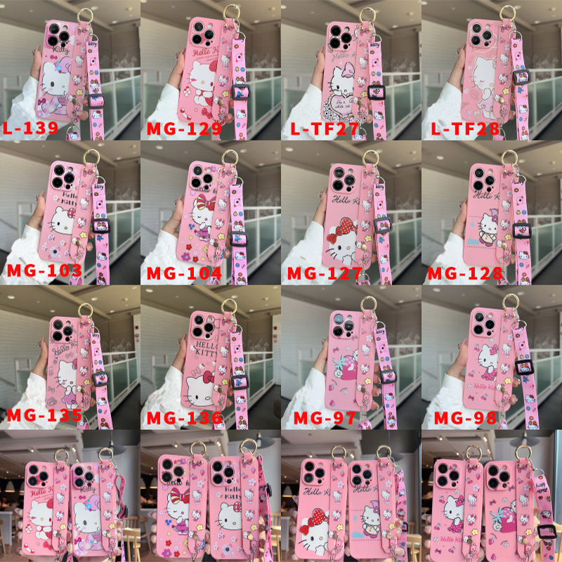 Suitable for TecnoSpark8C/8/8pro/8p/8/5Airt cartoon Hello Kitty phone case pink wrist strap