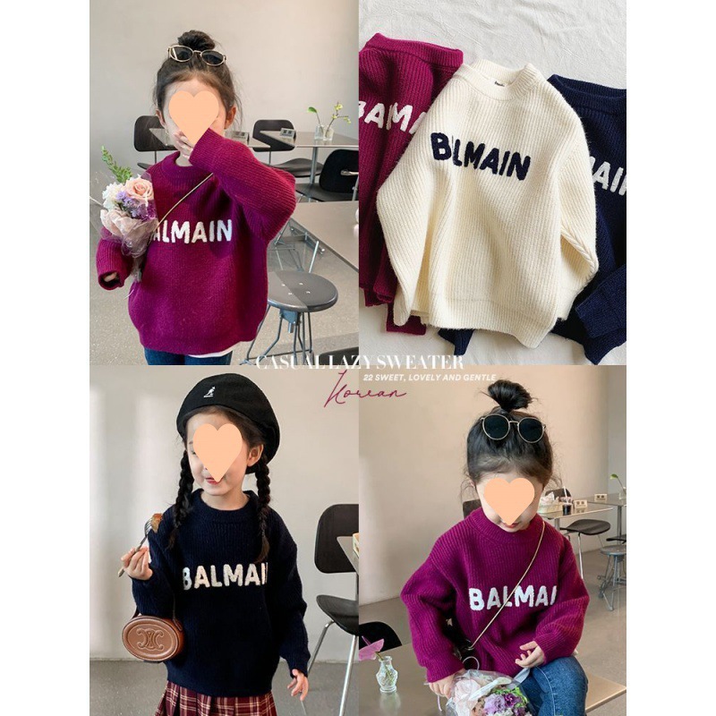 Girls' sweater autumn and winter New style girls' Western style lazy style Korean style top casual thick pullover popular sweater