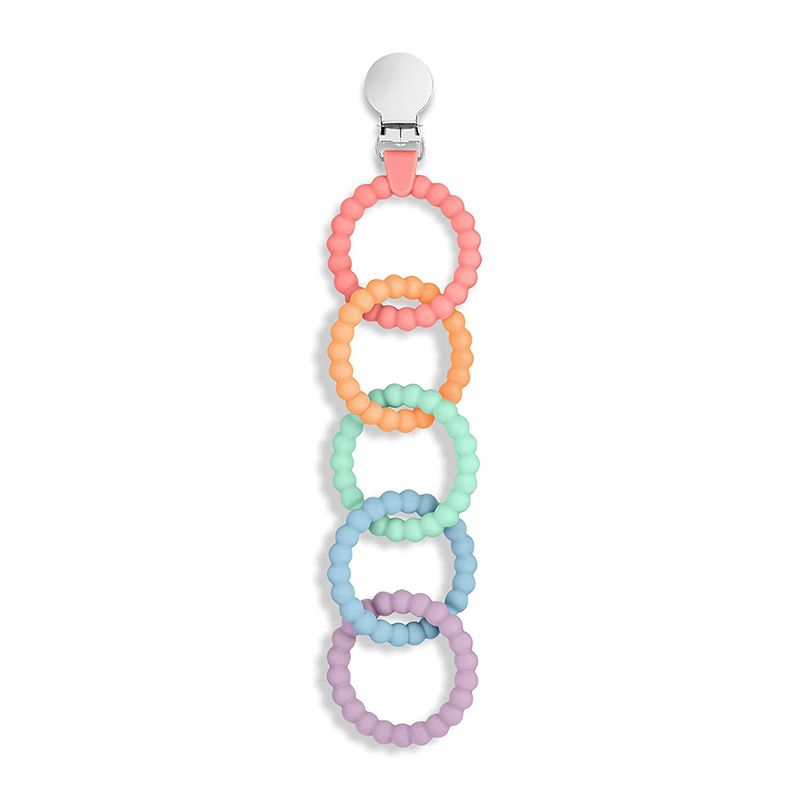 Picture of Amazon's New Five-Ring Kidsren's Teether, Toddler Teeth Chewing Toy Teether, Ring Elastic Chewing Fun