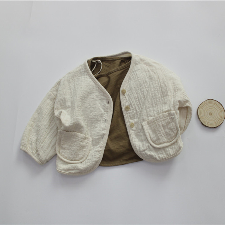 Picture of New Spring Kidsren's T-Shirt Class a Boys' Bottoming Shirt Long-Sleeved Korean Style Round Neck Pure Color Girls' Top Bamboo Cotton