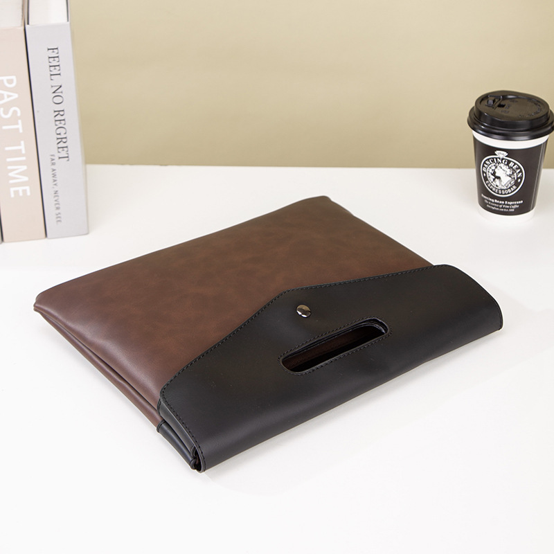 Picture of 2025 New Men's Handbag Crazy Horse Leather Men's Clutch Bag Trendy Clutch File Bag Contrast Color Bag File Bag