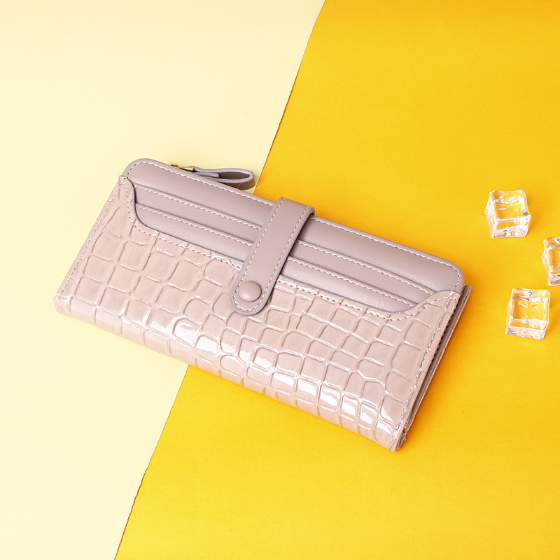Picture of Cross-Border New Wallet Crocodile Pattern Zipper Multi-Card Slot Solid Color Simple Wallet Long High-End Large-Capacity Wallet