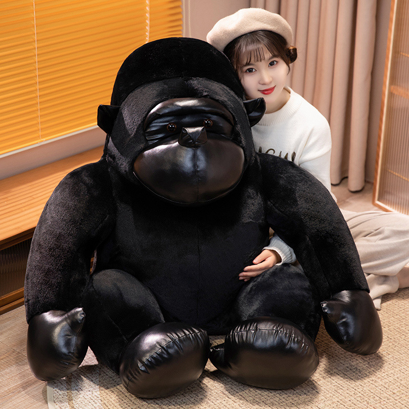 Picture of New Foreign Trade White Hair Gorilla Doll Pillow Black King Kong Plush Toy Doll Boys and Girls Gift