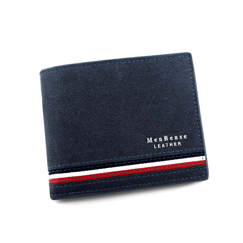 Picture of New Fashionable Men's Short Wallet Personalized Men's Coin Purse Silk Screen Wallet Men's Frosted Clutch Wallet