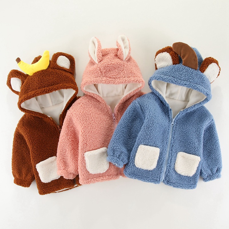 Picture of Children's Coat Boys' and Girls' Coat Baby's Autumn and Winter Clothes Going Out fleece-lined Cotton Clothes Baby Clothes Cardigan Children's Clothes