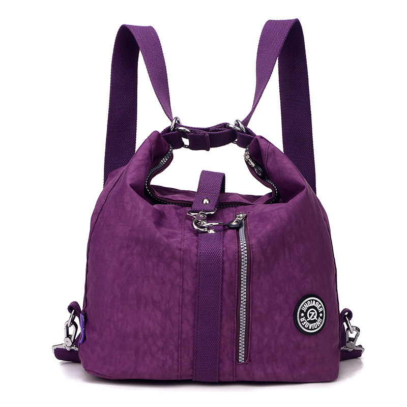 Fashionable large capacity multi-functional backpack women's casual nylon bag simple travel shoulder handbag