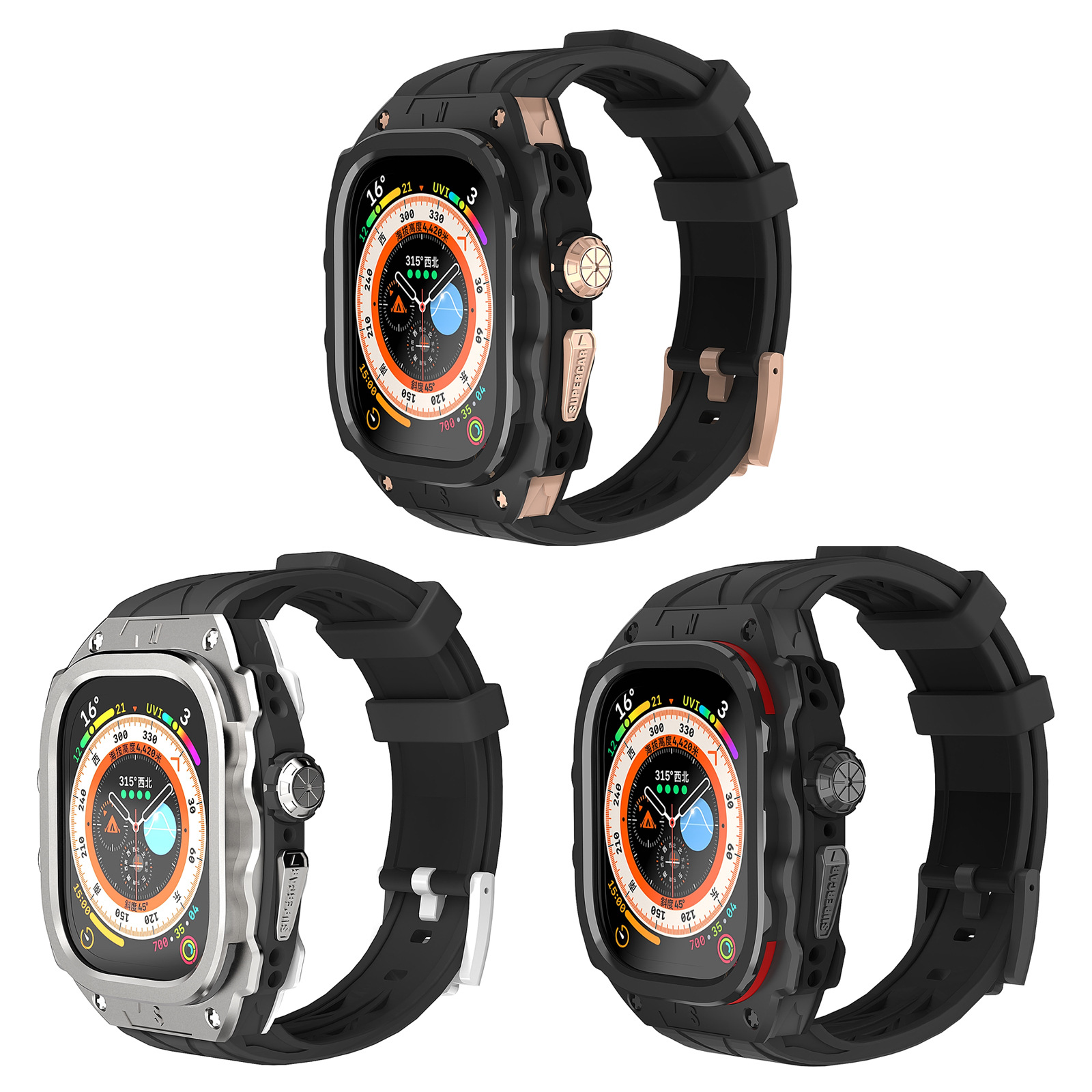 For Apple Watch Strap Metal Silicone Super Running Apple iwatch Ultra49mm One Watch Strap