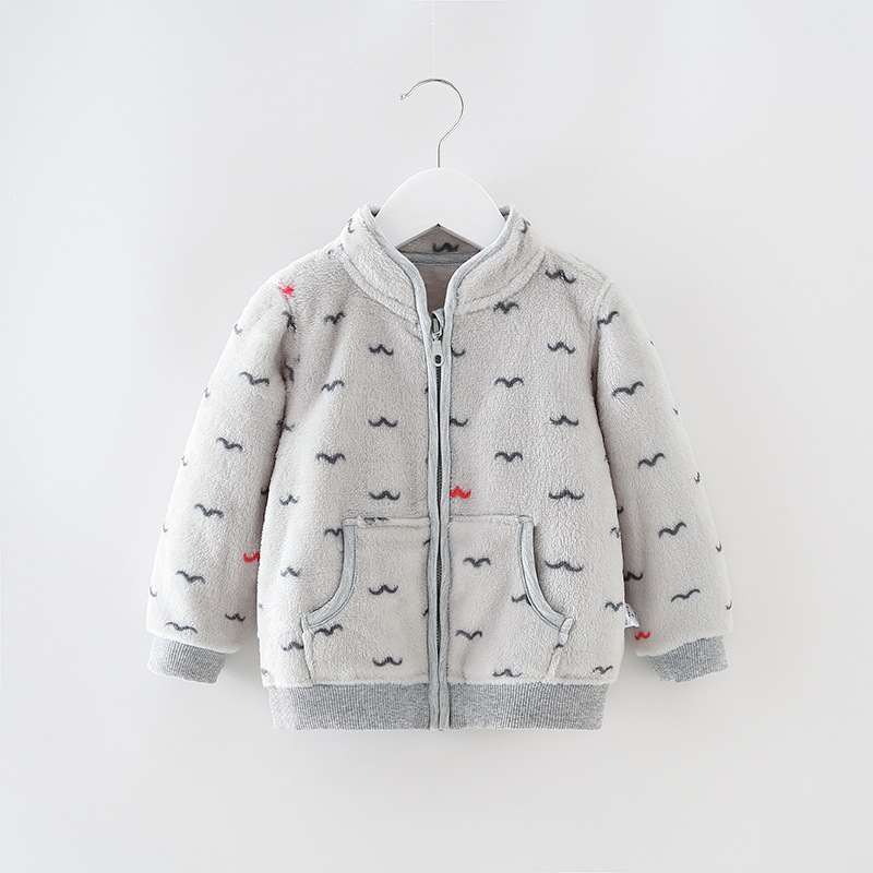 Picture of Children's coat spring and autumn flannel baby coat girls boys cardigan sweater baby coat a generation of hair