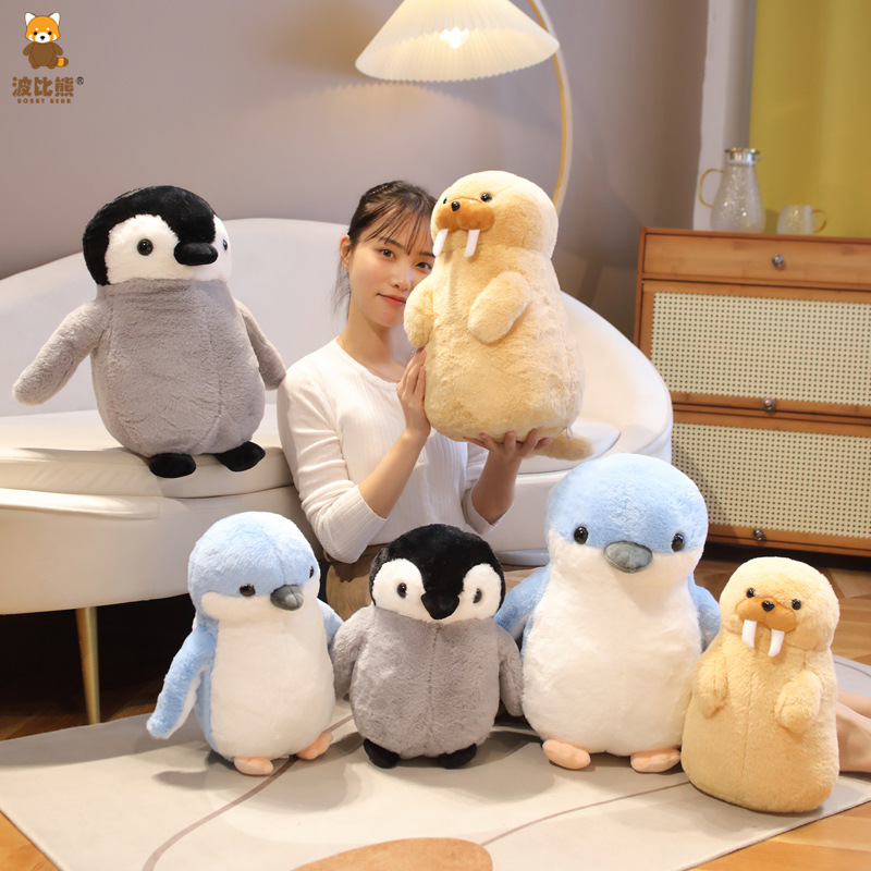 Picture of Bobbi Bear Ocean Series Aquarium Standing Penguin Plush Toy Doll Aquarium Seal Grab Doll Cross Border