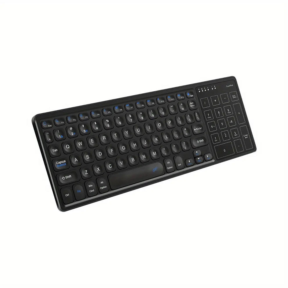 Picture of Backlit wireless keyboard with touch pad rechargeable 2.4g Bluetooth keyboard for ipd tablet laptop