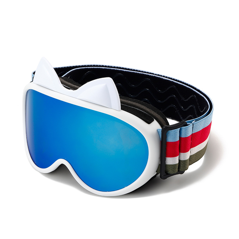 Picture of Big Children's Colorful Cute Rabbit Cat Ears Double Layer Anti-fog Children's Ski Goggles Outdoor Windproof Climbing Eye Glasses