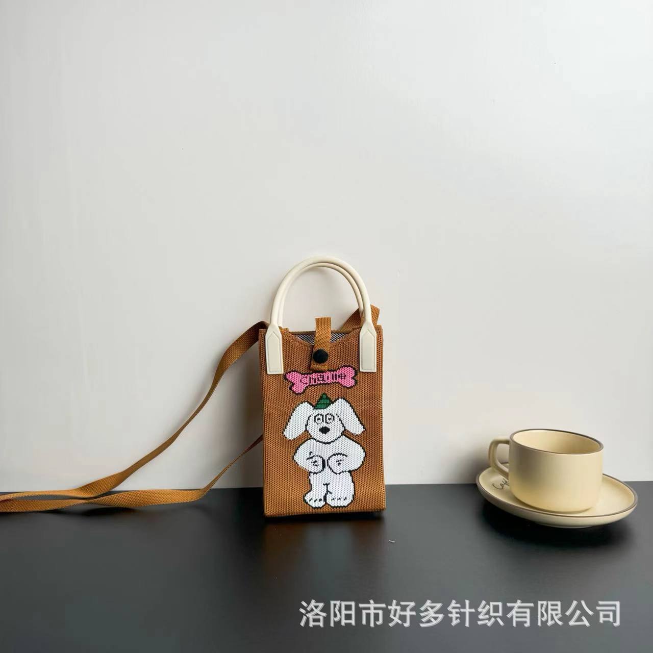 Picture of Advanced Sense Ins Mobile Phone Bag New Cartoon Knitted Bag Dopamine Niche All-match Crossbody Shoulder Bag Handbag