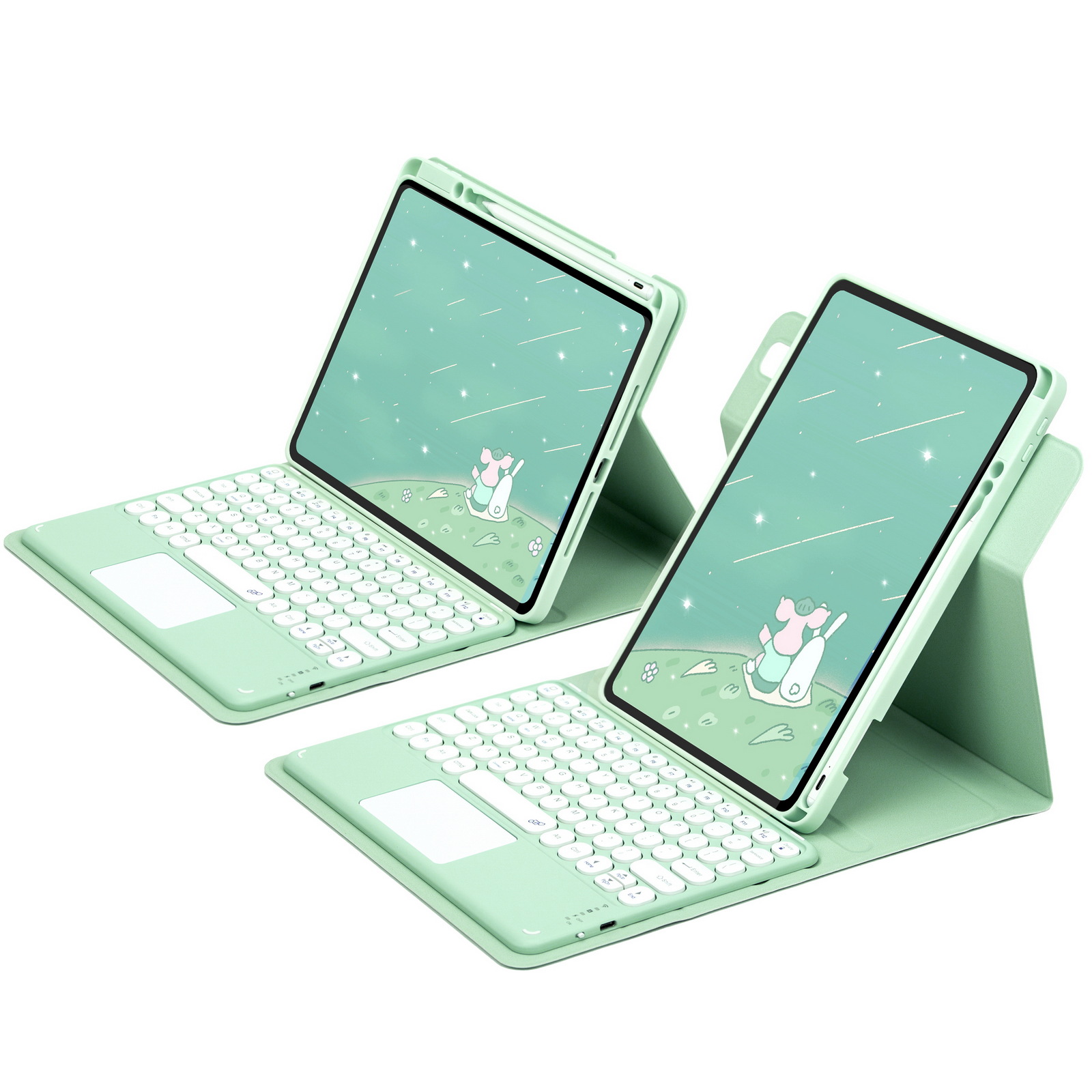 Picture of For iPad10.2 protective cover 10 generation acrylic rotating magnetic Bluetooth keyboard protective cover 10.9 pen slot