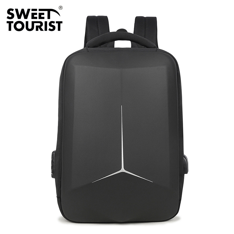 Picture of New fashion backpack large capacity hard shell compression motorcycle backpack trend e-sports 17 inch large capacity computer bag