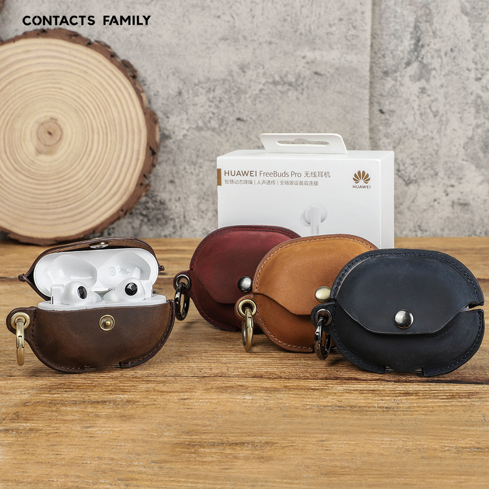 Picture of For Huawei freebuds pro protective cover crazy horse leather pro2/3 wireless bluetooth earphone set a generation of hair