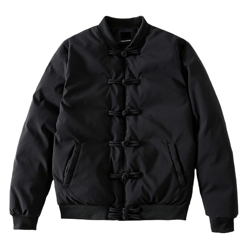 Chinese Style Men's Coat with Buckle Cotton-padded Coat Vintage Chinese Style Tang Suit Cotton-padded Coat Men's plus size Fat Down Cotton-padded Coat Coat Winter