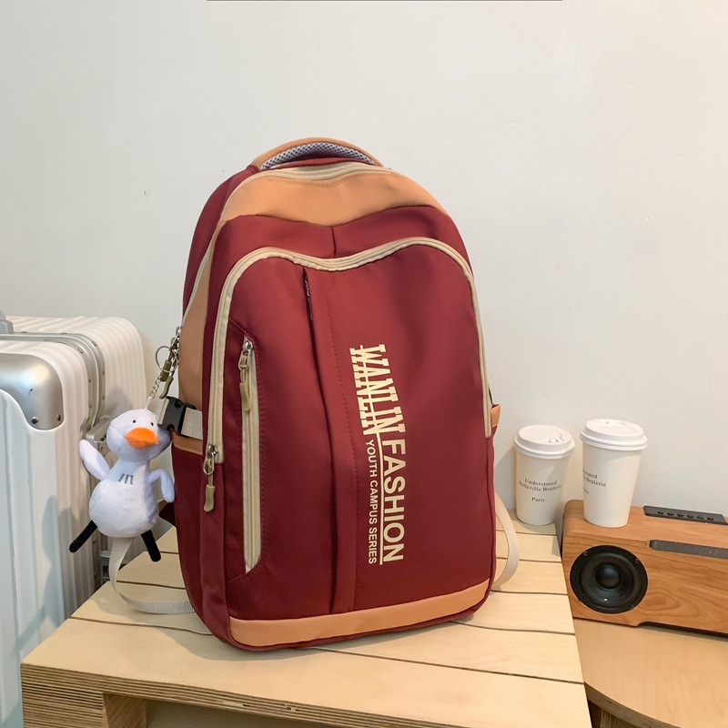 Picture of Schoolbag Girls College Students High School Junior High School Students Travel Backpack Primary School Students Weight Reduction Backpack Boys Large Capacity