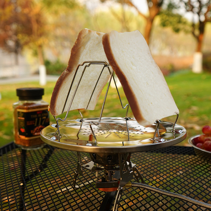 Picture of Outdoor Stainless Steel Toast Rack 4-piece Toast Bread Tray Camping Picnic Grill Foldable Baking Tray