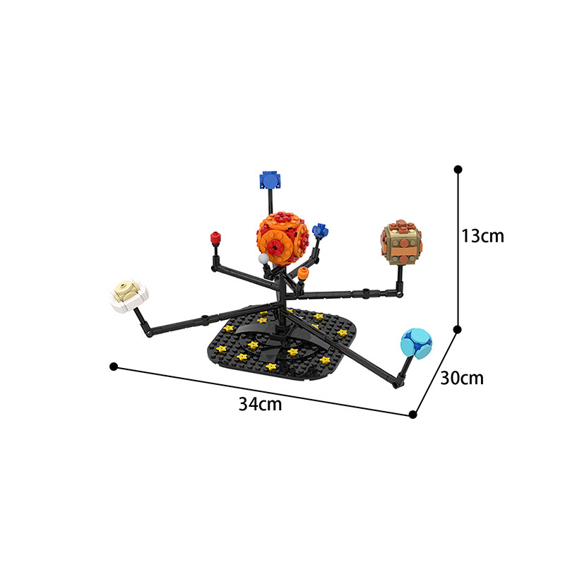 Picture of MOC Building Blocks Compatible with Lego Small Particle Set Universe Solar System 8 Planets 3D Stereo Toy