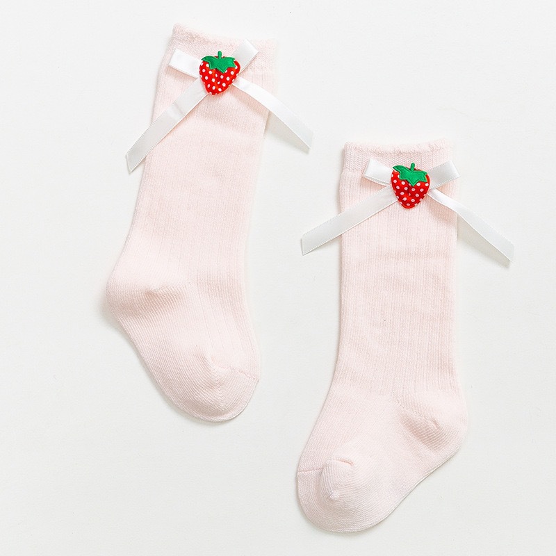Picture of Girls' mid-calf socks Korean style ins bow baby Princess socks long baby calf socks spring and autumn children's cotton socks