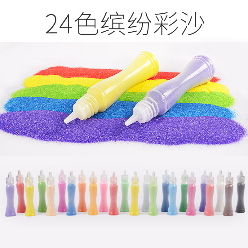 Picture of Children's colored sand painting bottled three-dimensional shaking sand set baby creative handmade diy girl plastic painting toy
