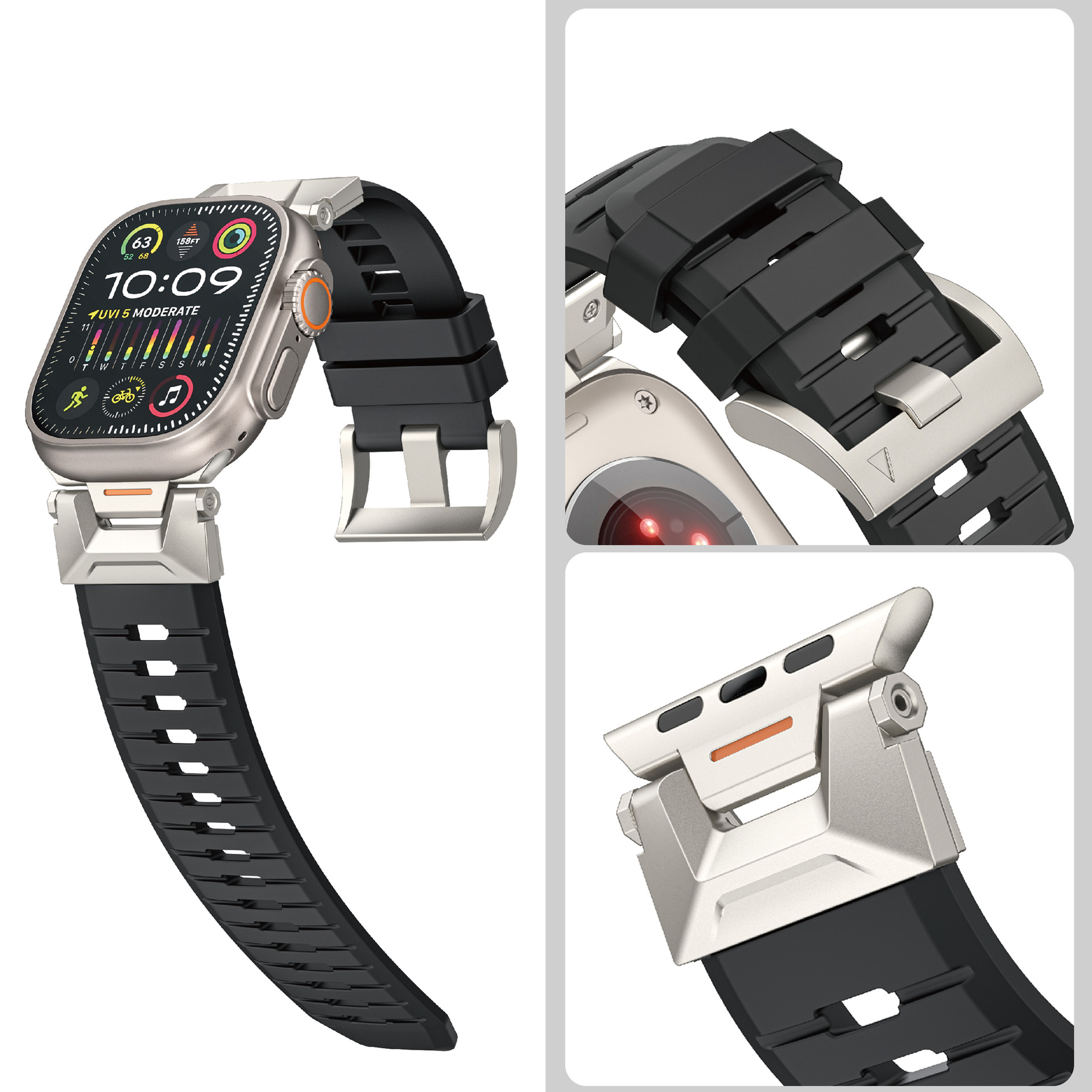 Picture of For Apple Watch S10 Strap Functional Fluororubber appleiwatch9876Ultra2 Watch Strap Wholesale