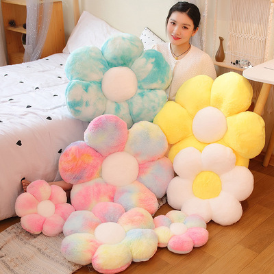 Cross-border Colorful Flower Pillow Sunflower Plush Toy Office Cushion Home Decoration Bay Window Cushion