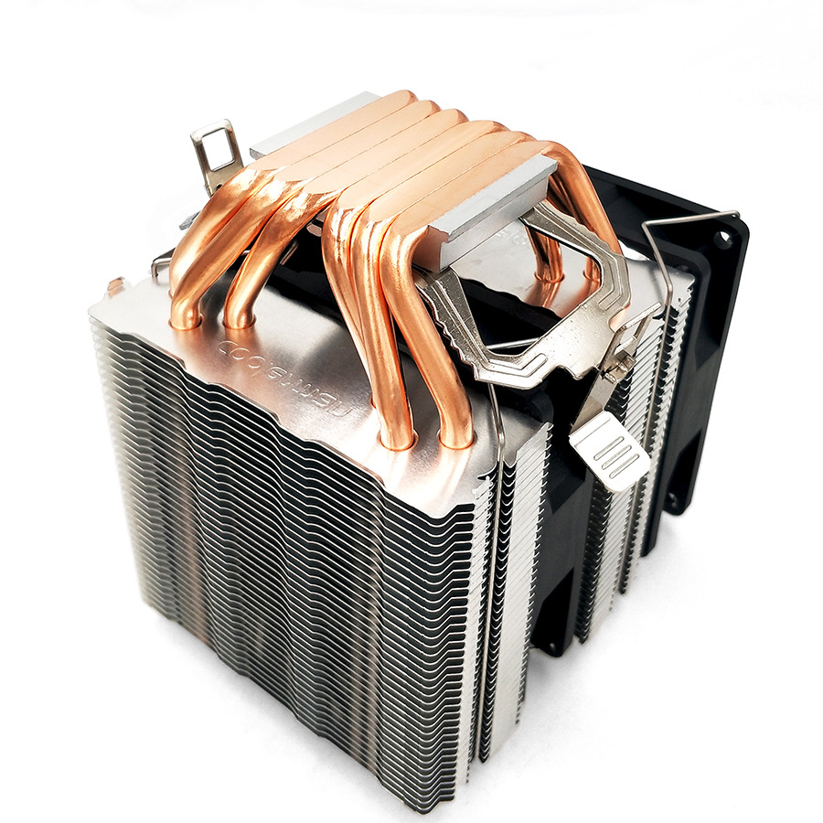 Picture of Cool Month Six Copper Tube Cpu Radiator Desktop Computer Twin Tower 6 Heat Pipe Luminous Cooling Temperature Control Silent Cpu Fan