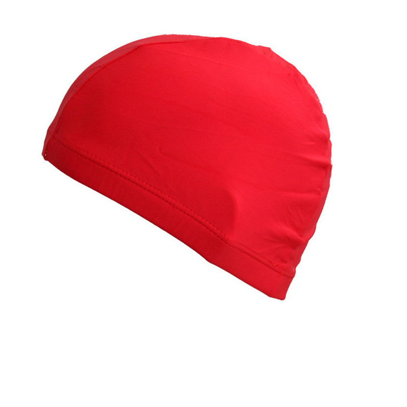 Picture of Adult Swimming Cap Swimming Pool Cloth Cap Solid Color Polyester Elastic Good Men's Pullover Cap Women's Long Hair Big Swimming Cap Summer