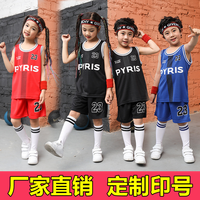 Picture of Children's Basketball Suit suit Printing Training Suit for Primary School Students Girls Boys Kindergarten Baby Performance Suit Basketball Jersey