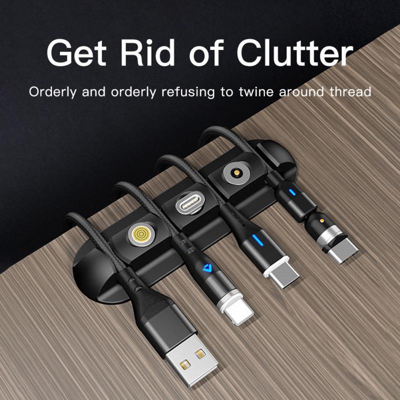 Simple Style Solid Color Data Cable Organizer Charging Cable Multi-Purpose Organizer Stickable Mouse Clamp Solver