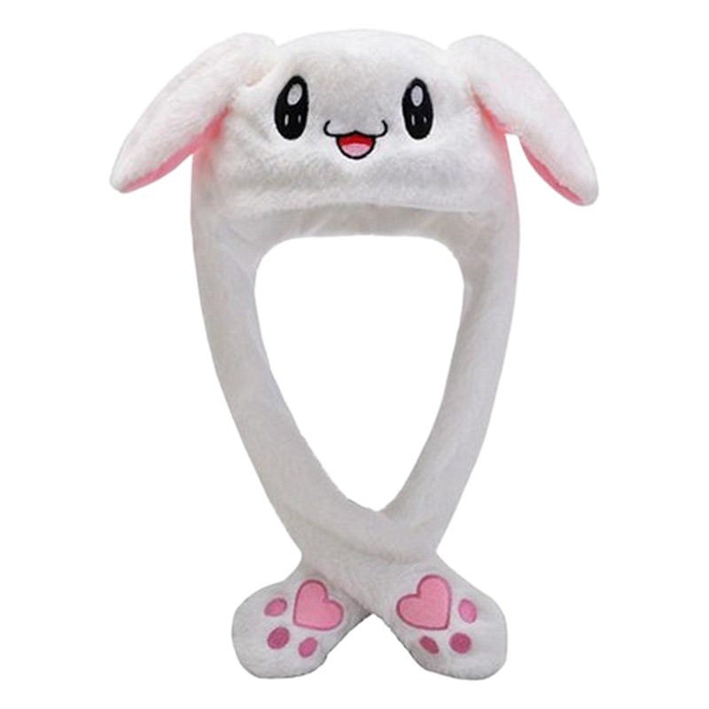Shake the sound with the moving rabbit ears hat Net red cute airbag hat a pinch long ears moving rabbit hat