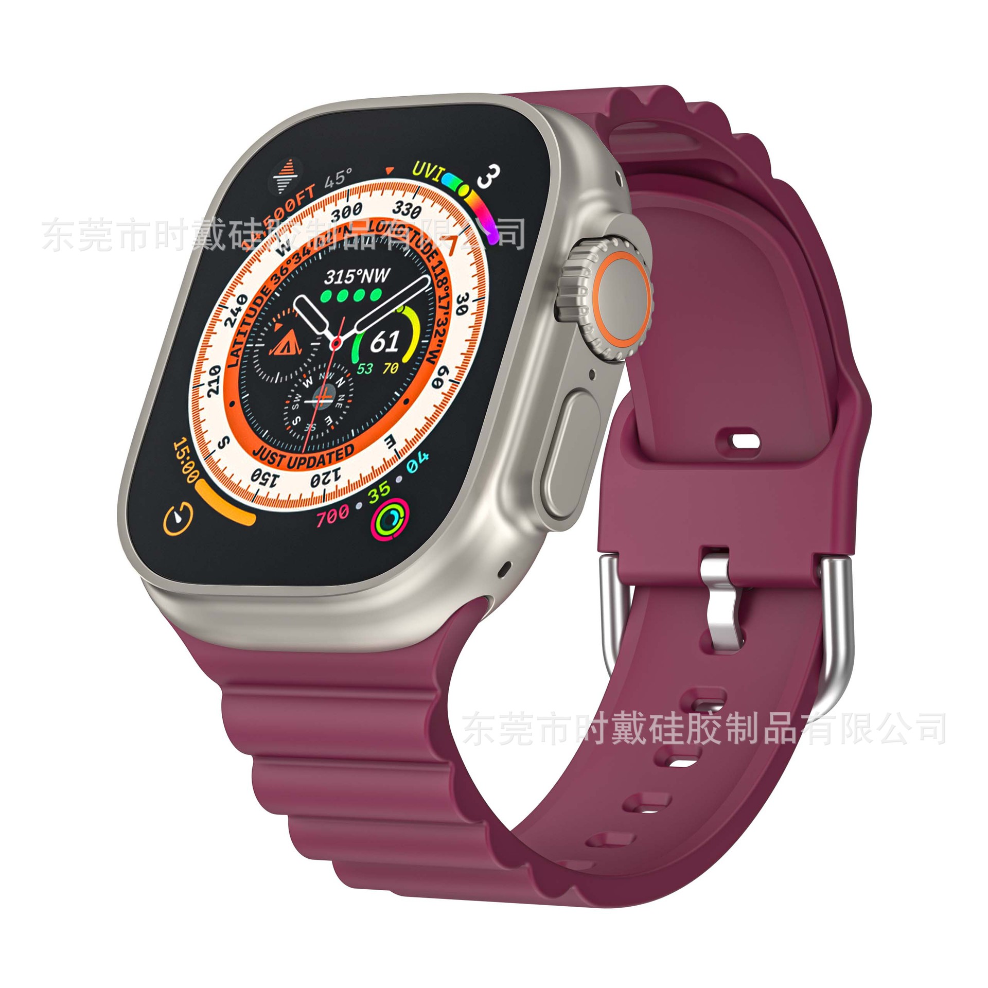 Picture of Suitable for Apple Watch8/7/6/5/4/Ultra/Se Pure Color Silicone iWatch Strap