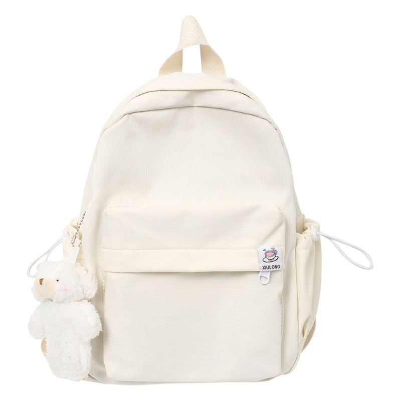 2023 new candy color student schoolbag Japanese style fresh Girl backpack personality all-match simple solid color backpack