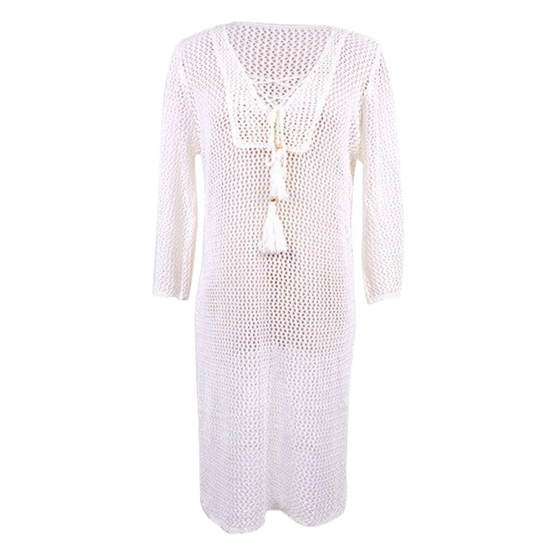 European and American New Style Rope Loose Crochet Hollow Bikini Blouse Beach Jacket Holiday Beach Dress for Women