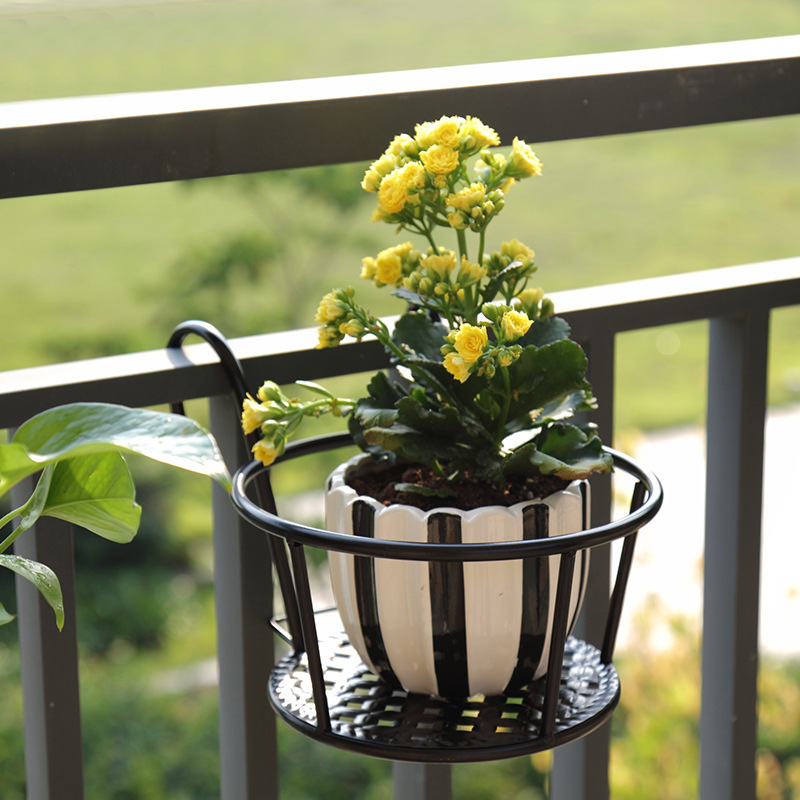 Picture of Balcony Flower Rack Hanging Hanging Orchid Fleshy Flower Pot Hanging Rack Plant Indoor and Outdoor Flower Rack Balcony Hanging Basket Flower Pot Hanging Rack