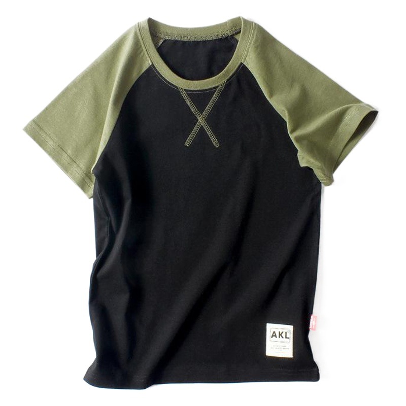 Children's clothing 2024 Korean version of the new children's short sleeve girls contrast color coat boys T-shirt a generation of children
