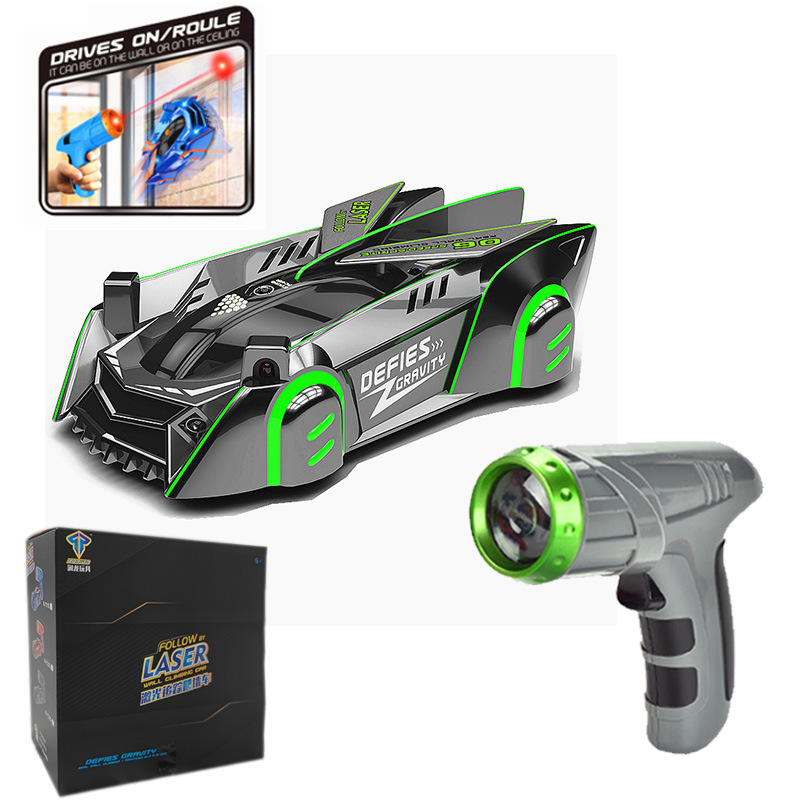 Picture of Children's Light Chasing Wall Climbing Car Remote Control Car Laser Wall Suction Infrared Wall Stunt Programming Racing Boy Toy