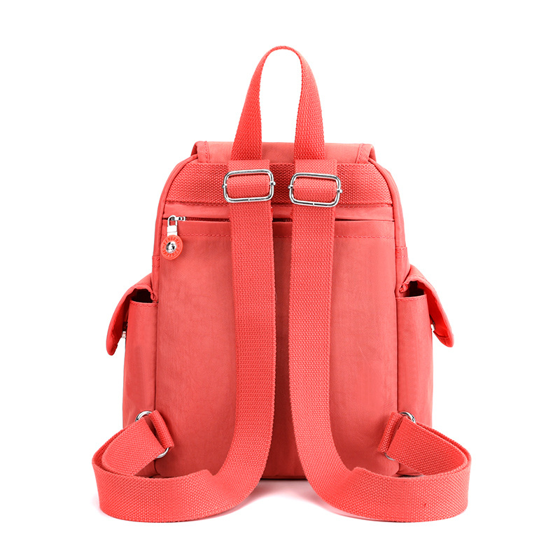 Picture of New multi-pocket women's backpack lightweight waterproof nylon cloth bag versatile candy color student schoolbag commuter bag