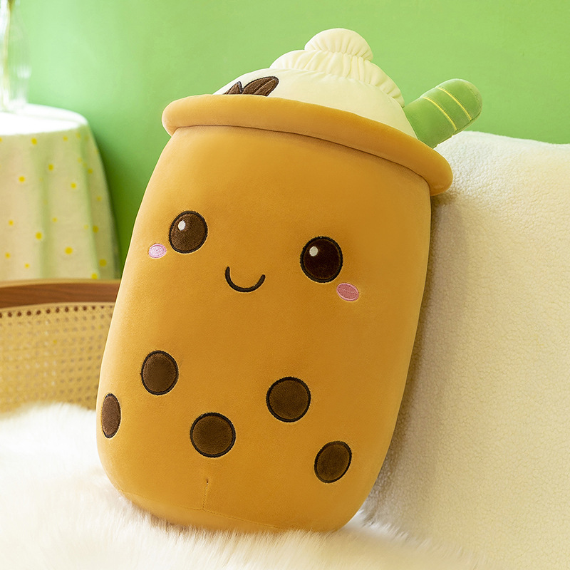 Picture of Simulation fruit milk tea cup pillow plush toy large bubble tea Doll Doll Gift cross-border foreign trade