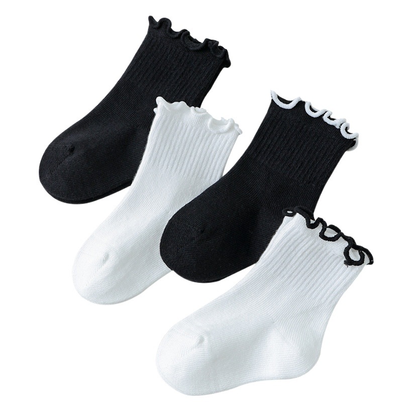 Baby socks girls' socks wholesale boneless loose mouth Korean style little girl white student socks Spring and Autumn Mid-calf length socks Princess