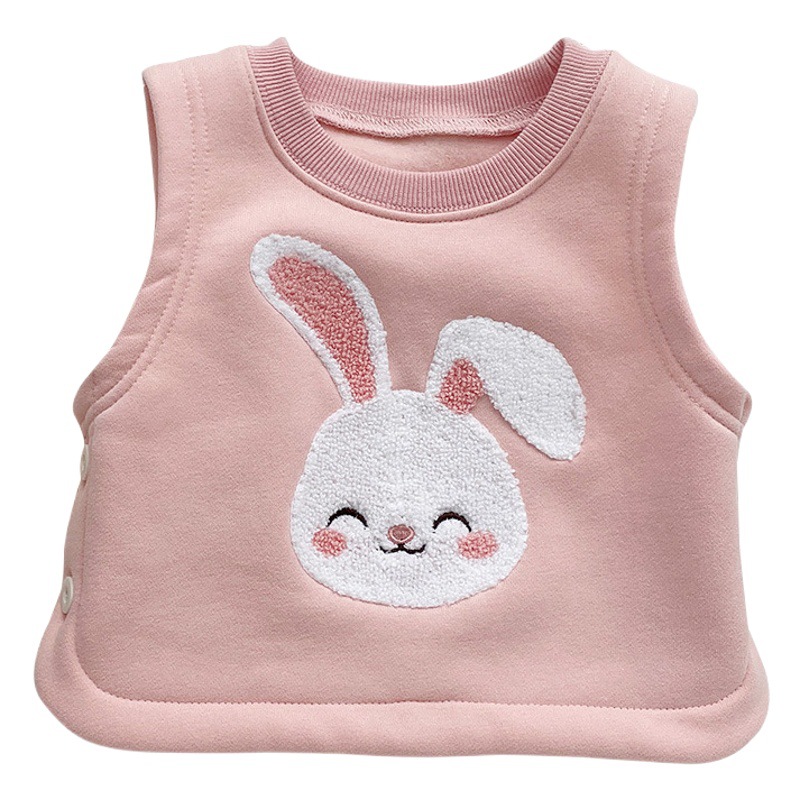 2025 Baby Winter Clothing K-Style Kidsren's Cute Cartoon Velvet Vest Male and Female Baby Winter Warm Versatile Vest