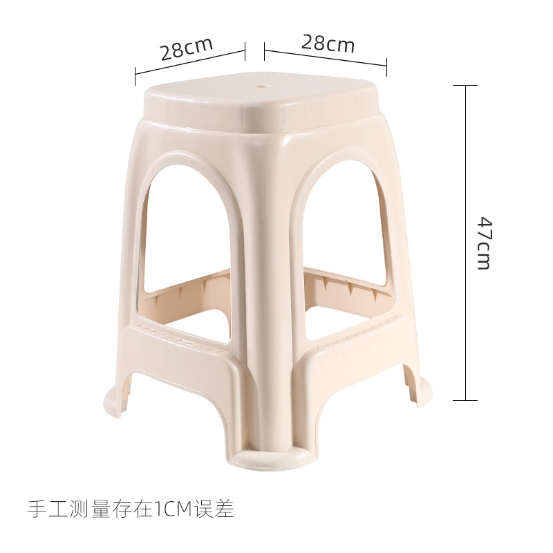 Picture of Thickened plastic stool household chair square stool plastic adult bench simple high stool stackable stool wholesale