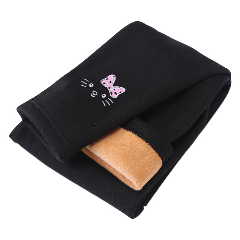 Autumn and winter Korean girls' leggings plus velvet padded boneless sewing rubber band mid-waist pants wholesale generation