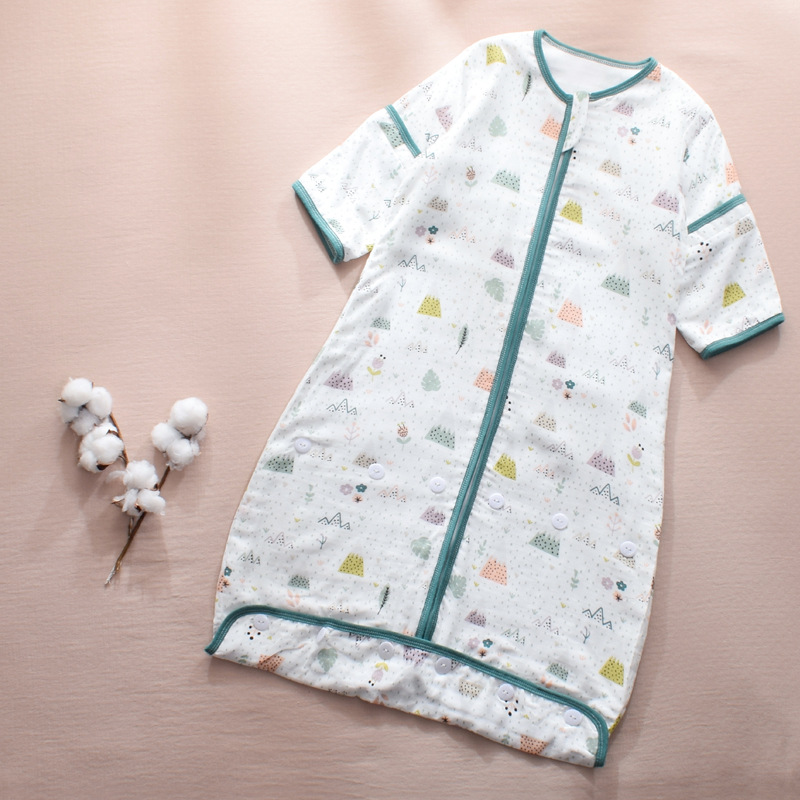 Picture of Baby Sleeping Bag Gauze Growing Envelope Sleeping Bag Leg Wrap Round Swing Adjustable Size Gauze Bamboo Fiber Winter Cotton