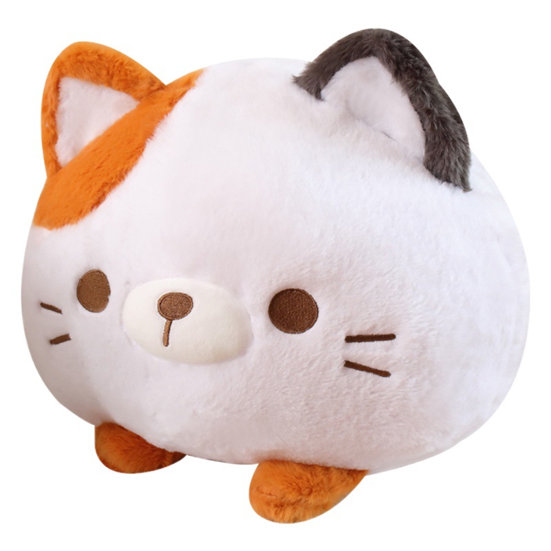 Bobby Bear Round Cute Soft Cute Three-color Cat Doll Rabbit Fur Pillow Doll Big Grip Doll Cross Border