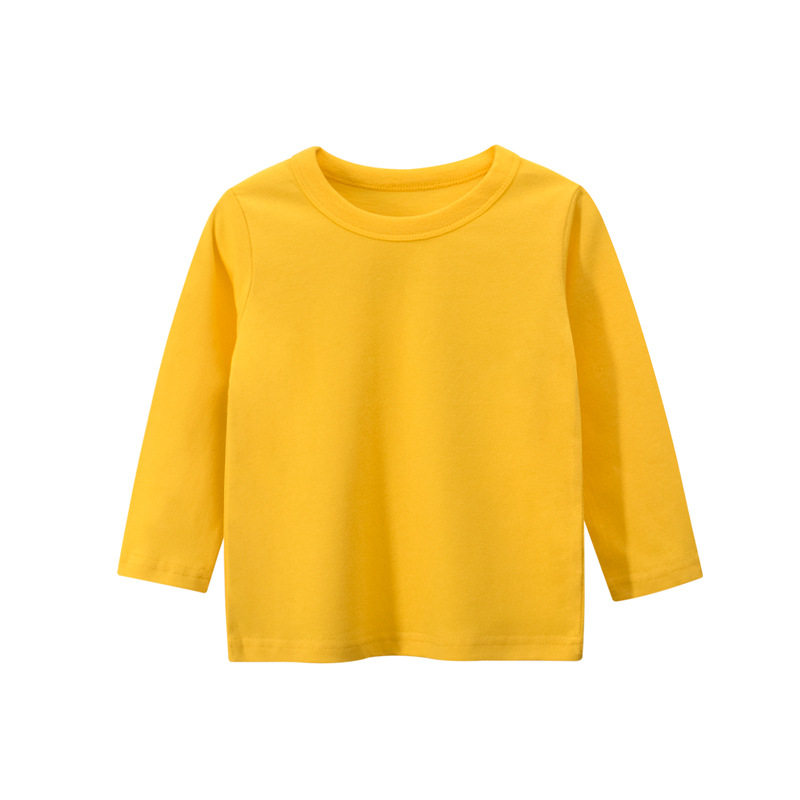 Picture of 27Kids Brand Kidsren's Clothing Autum 2024 Boys' Long-Sleeved T-Shirts Pure Color Advertising Shirts Kidsren's Clothes One Piece Delivery