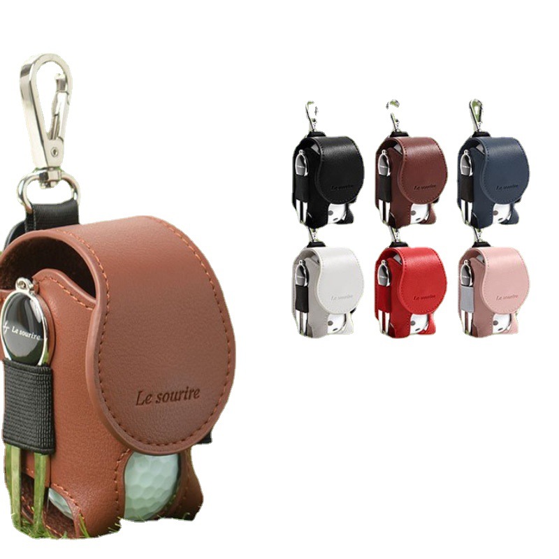 Japanese and Korean golf Pu ball bag outdoor sports golf bag portable waist bag can be printed logo