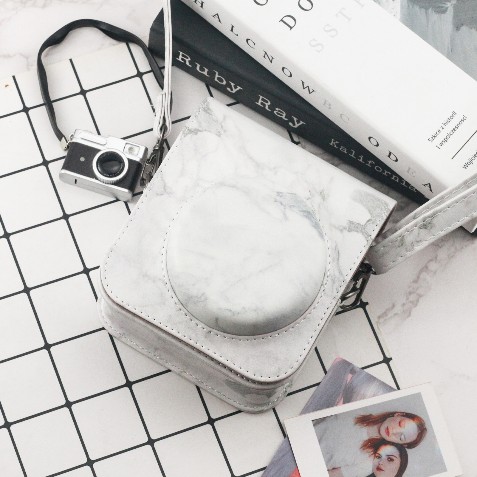 Picture of A generation of Fuji Paradiol mini12 camera storage bag marble pattern simple Joker diagonal span