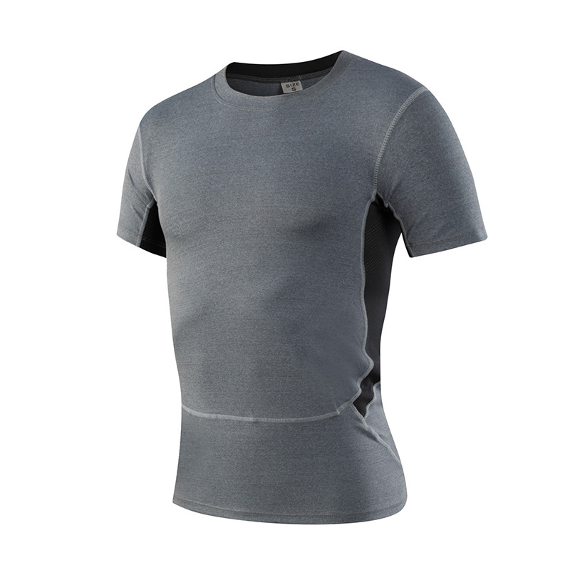 Picture of Men's PRO Sports Fitness Clothing Training Short-sleeved Gym Running AliExpress Quick-drying Tights Mesh T-shirt